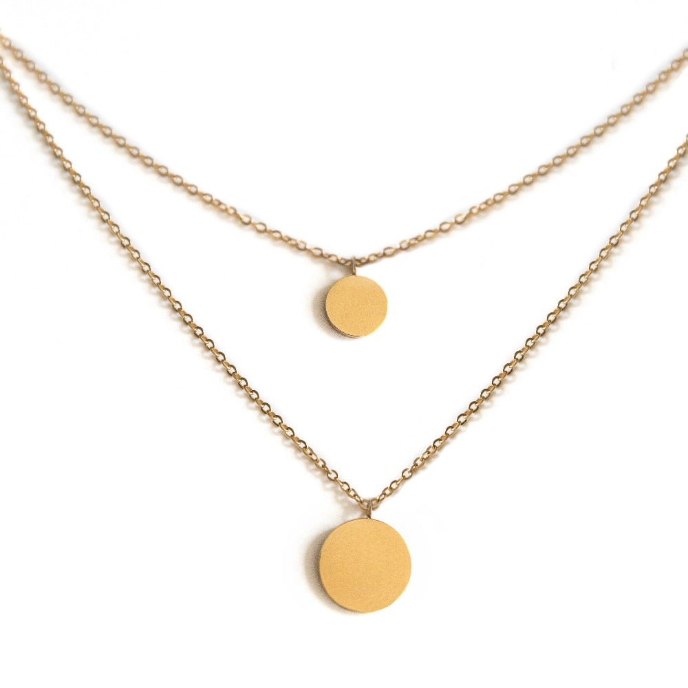 Arvo Arvo Layered Double Disc Necklace - Gold by Arvo