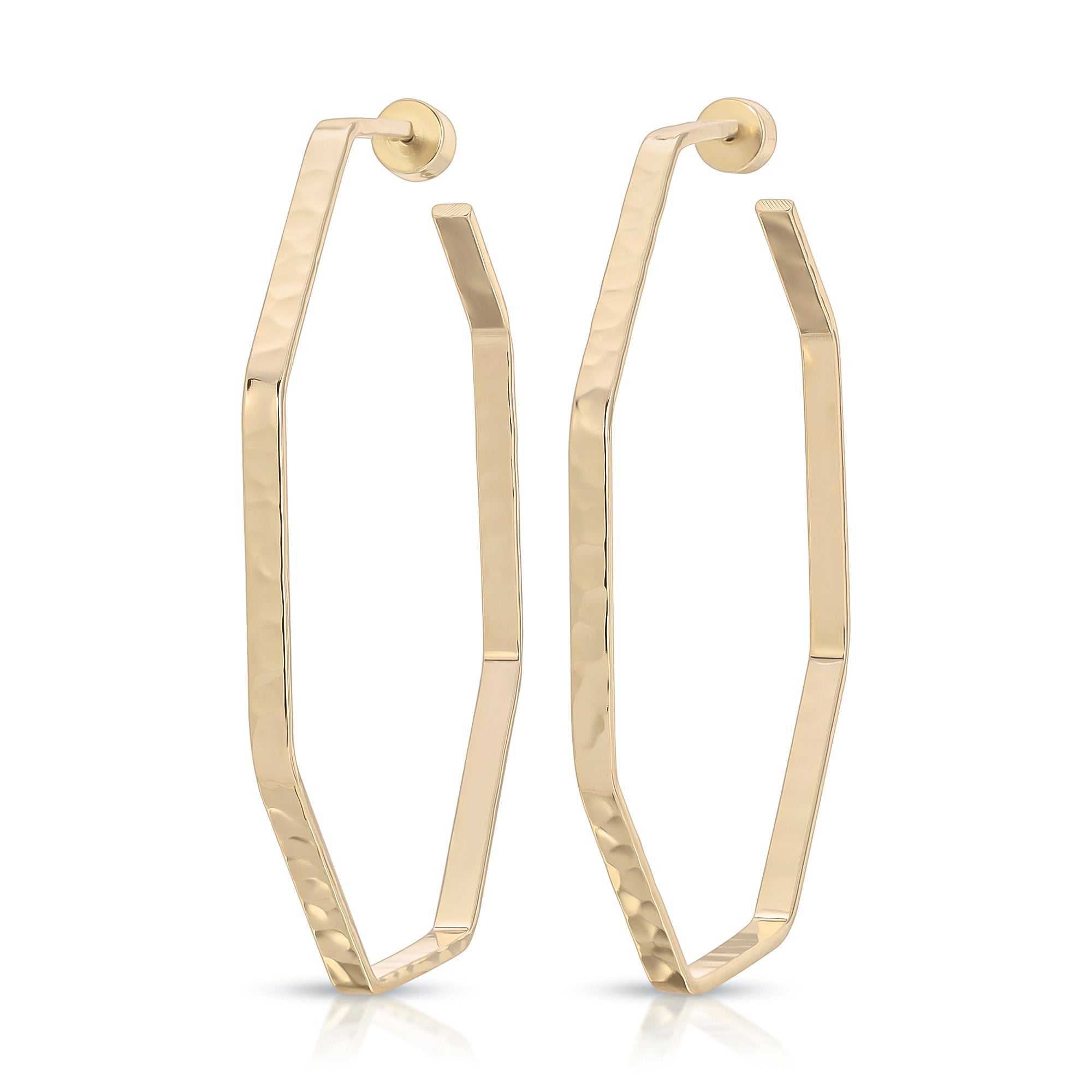 eklexic LARGE HAMMERED OCTAGON SHAPED HOOPS by eklexic