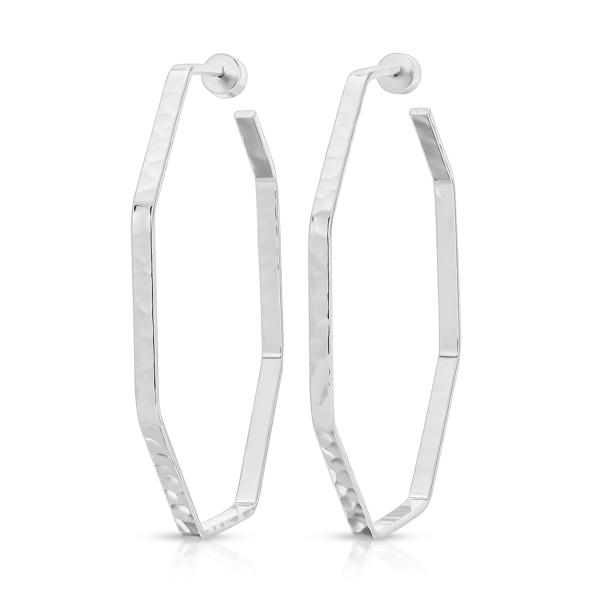eklexic LARGE HAMMERED OCTAGON SHAPED HOOPS by eklexic