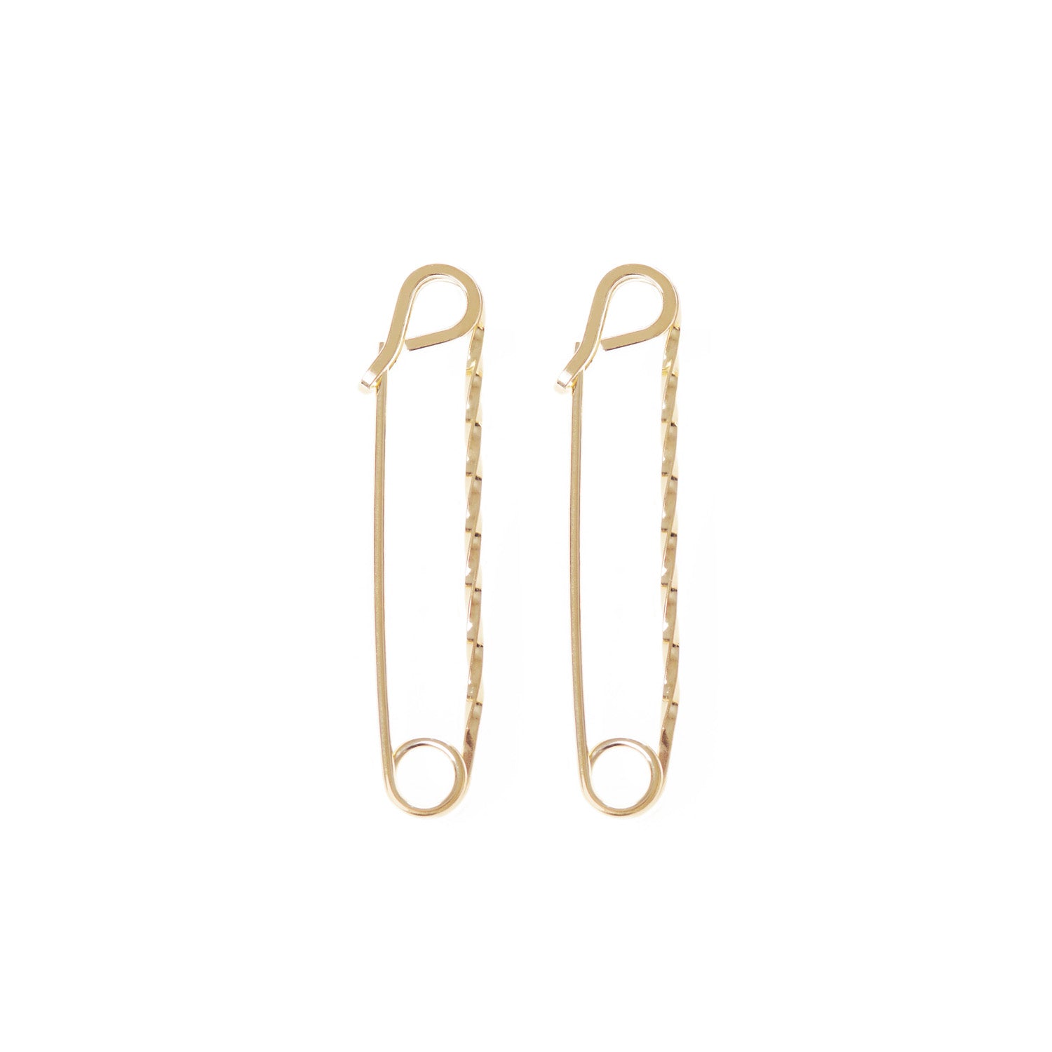 eklexic Medium Twisted Safety Pin Earrings by eklexic