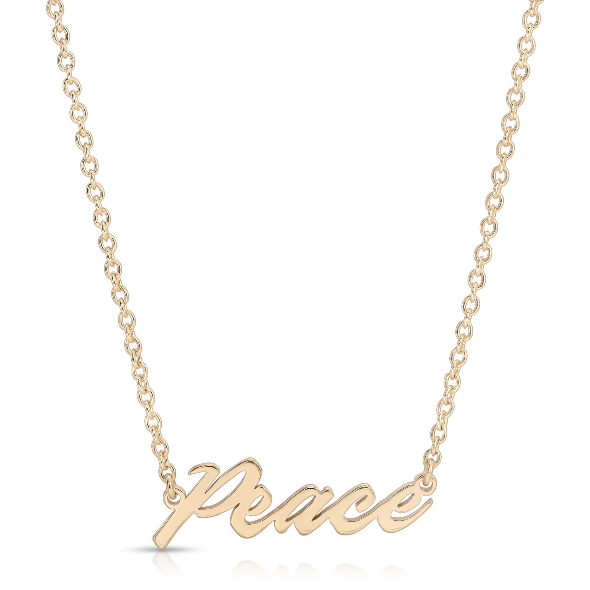 eklexic PEACE SCRIPT NECKLACE by eklexic