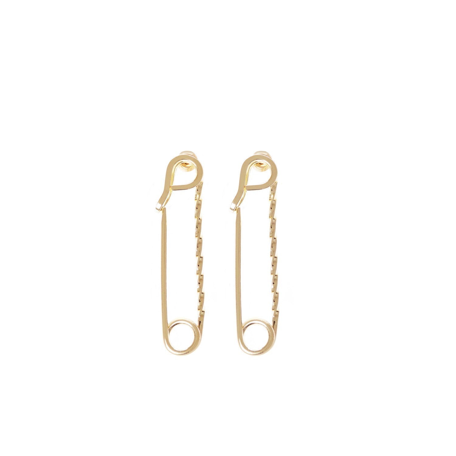 eklexic Small Twisted Safety Pin Earrings by eklexic