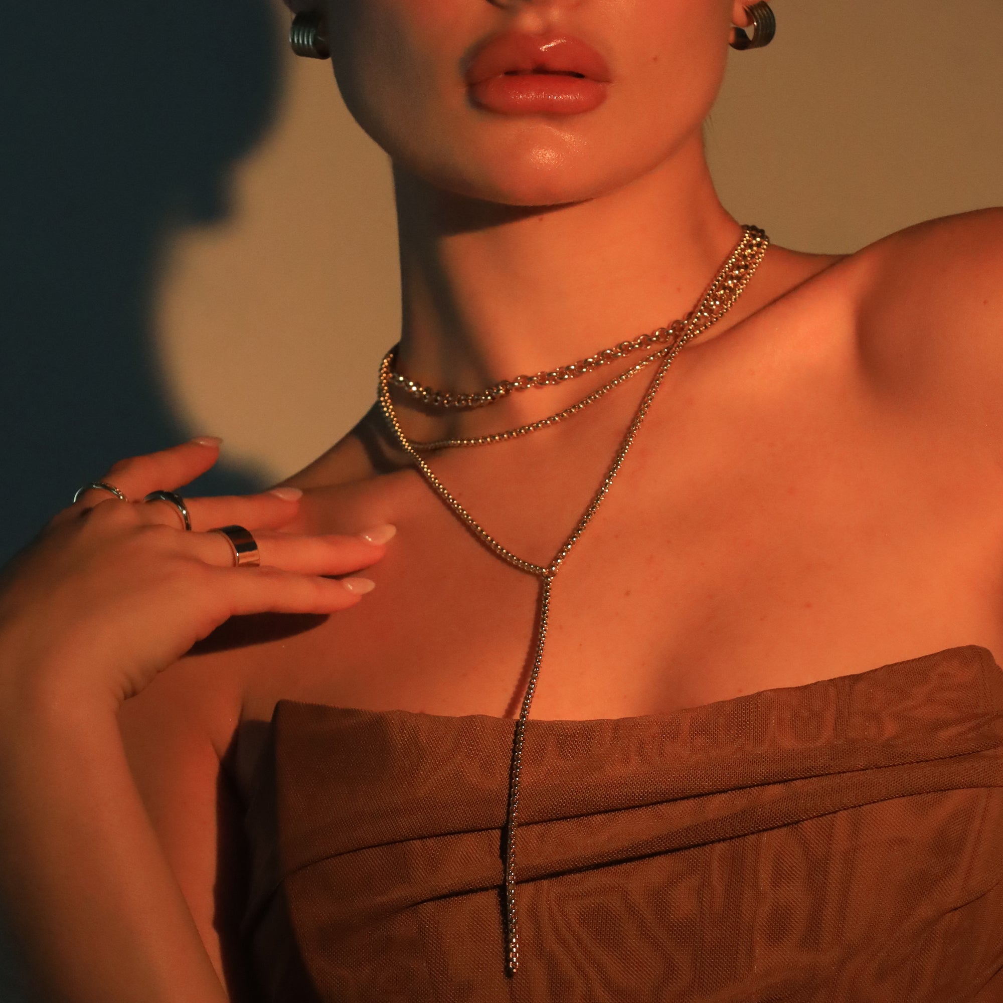 eklexic Thin Luciana Box Chain Lariat by eklexic