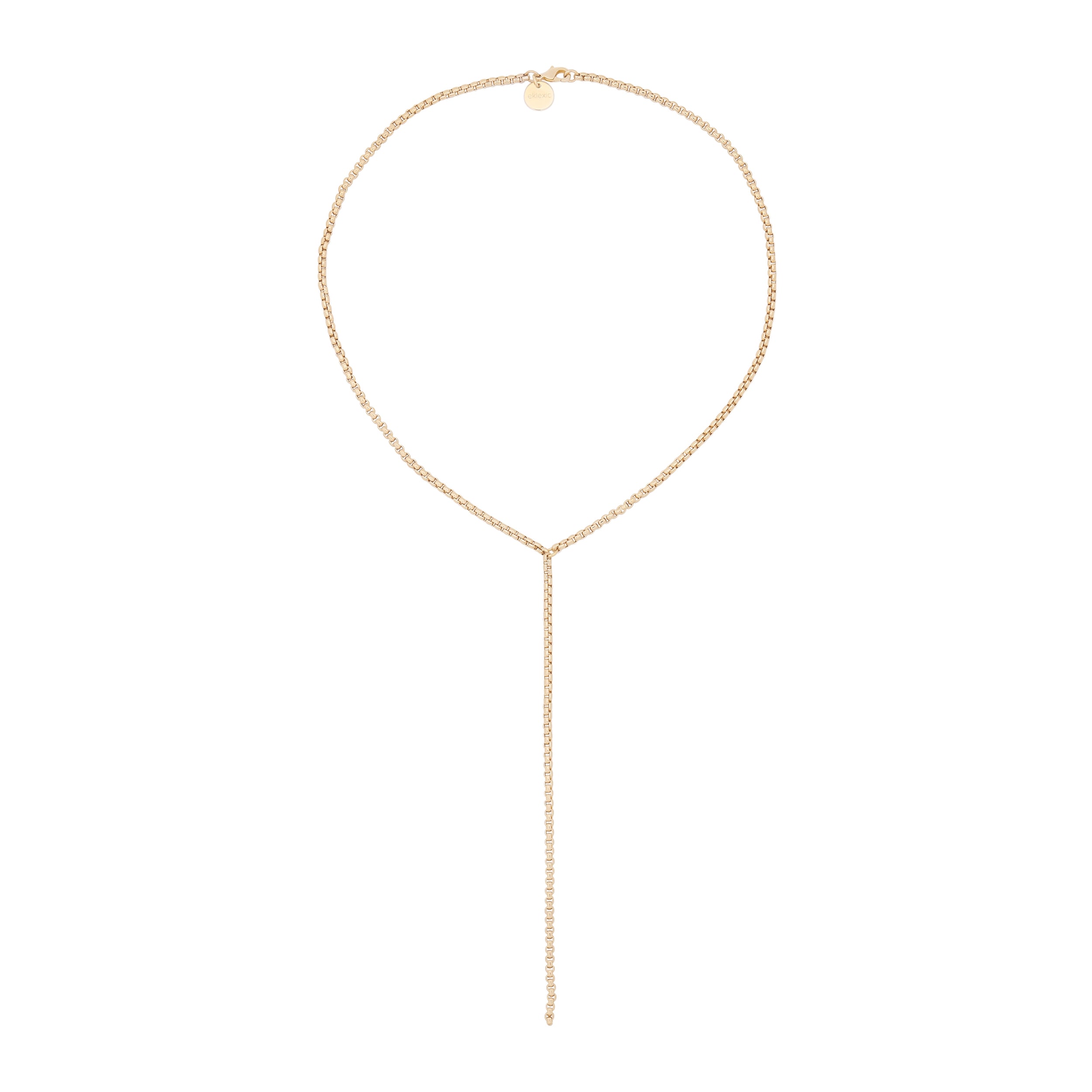eklexic Thin Luciana Box Chain Lariat by eklexic