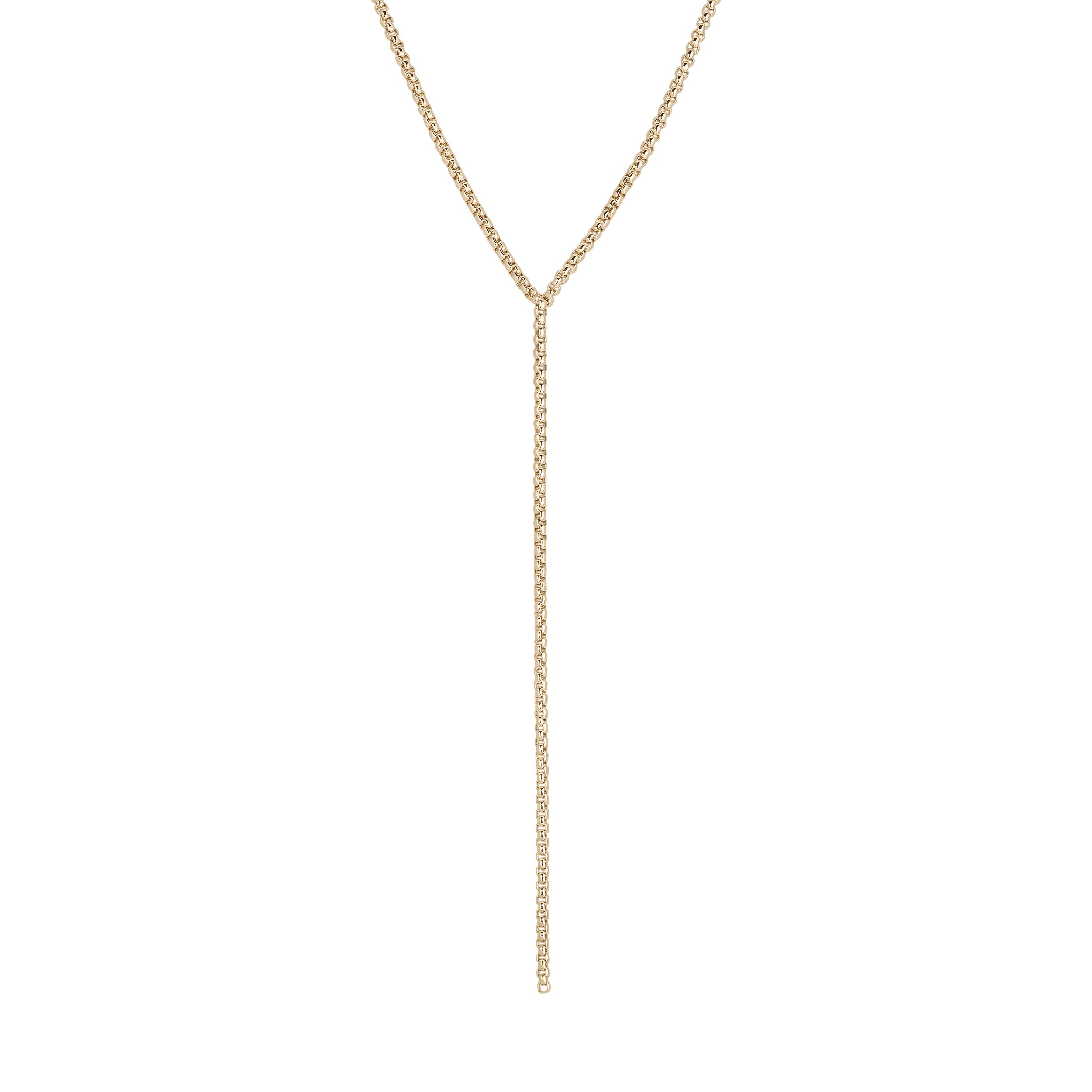eklexic Thin Luciana Box Chain Lariat by eklexic