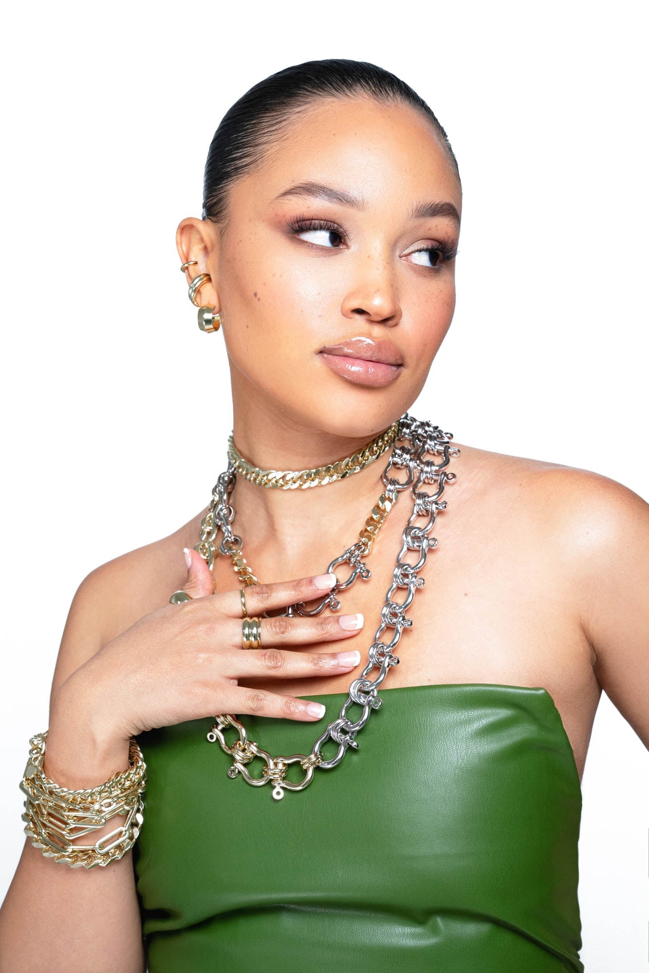 eklexic TWO TONED XL HARRISON NECKLACE by eklexic