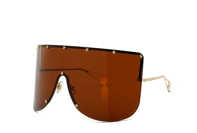 Marigold Shadows accessories Elaiza Oversized Sunglasses - Brown Gradient