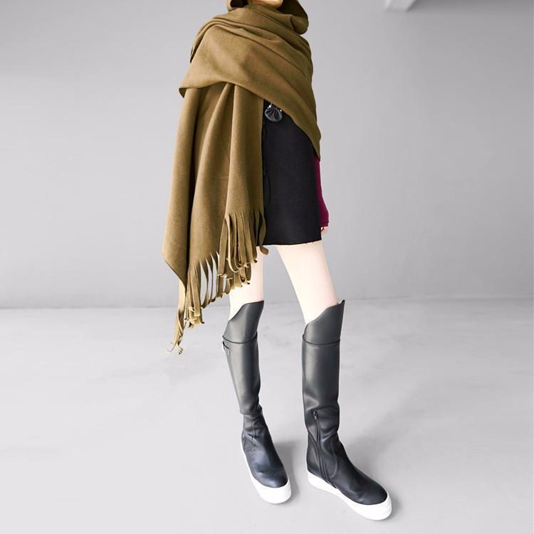 Marigold Shadows accessories Shi Hooded Fringe Shawl - Olive