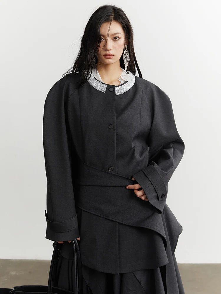 Marigold Shadows Blazers ** Sharka Belted Blazer