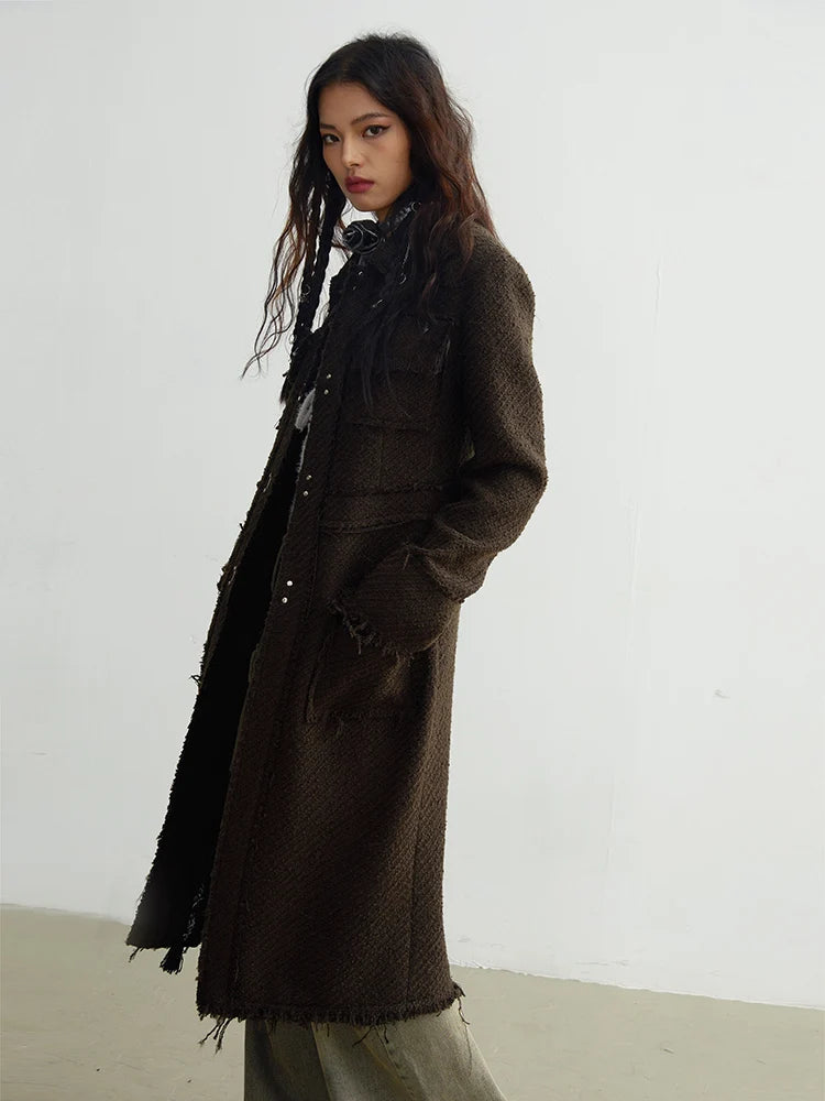 Marigold Shadows Coats Cartrossi Frayed Pocket Coat