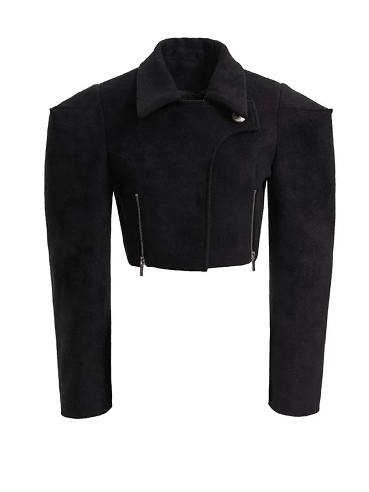 Marigold Shadows Coats Osamu Cropped Zipper Coat