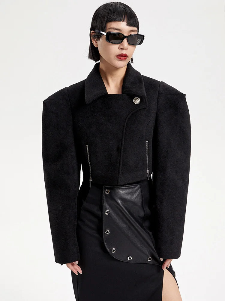 Marigold Shadows Coats Osamu Cropped Zipper Coat