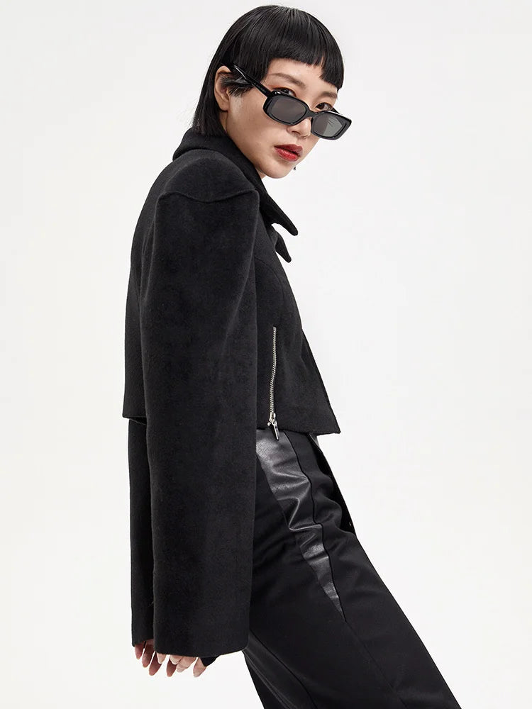 Marigold Shadows Coats Osamu Cropped Zipper Coat