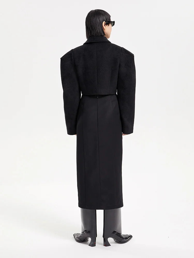 Marigold Shadows Coats Osamu Cropped Zipper Coat