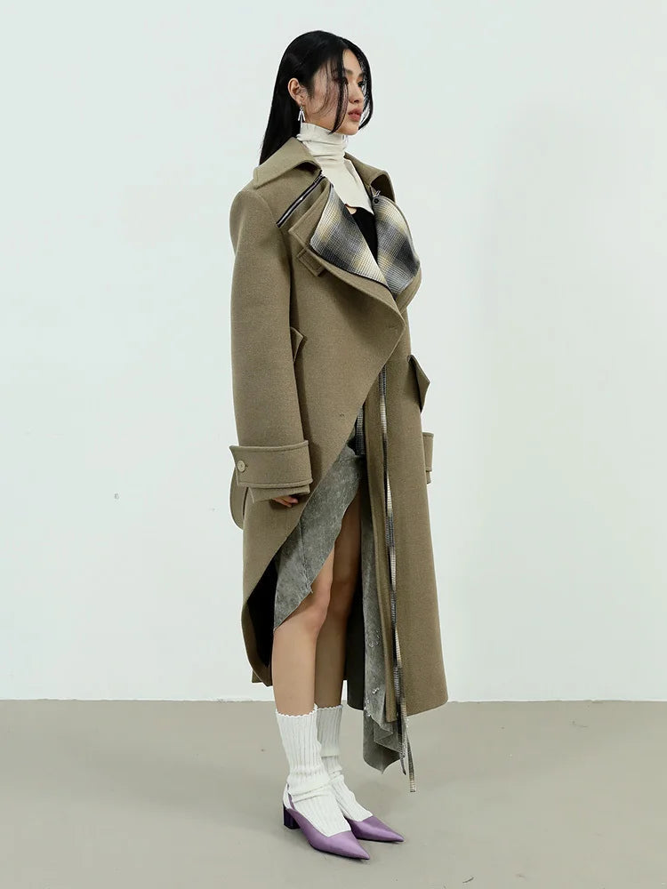 Marigold Shadows Coats Shunta Asymmetric Lapel Coat