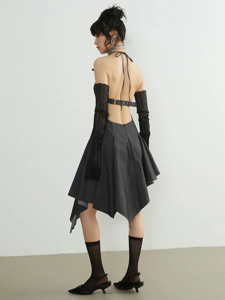 Marigold Shadows Dresses Amuracai Backless Halter Dress