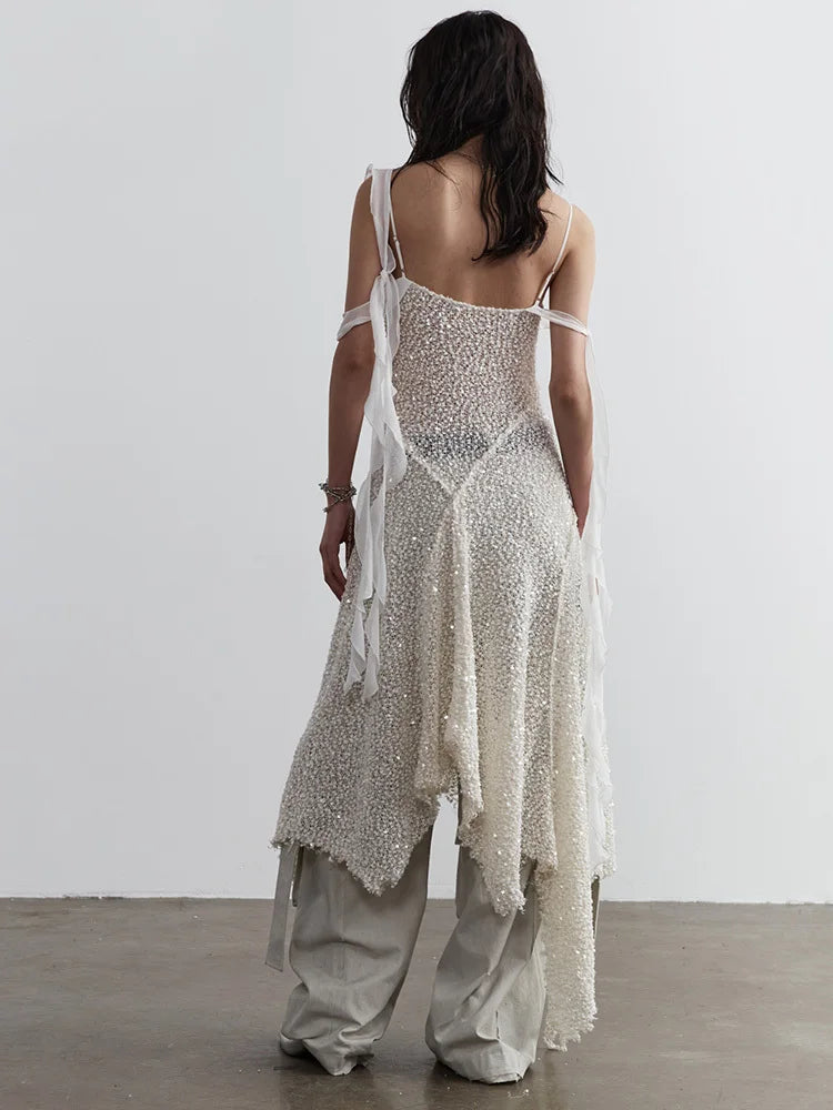 Marigold Shadows Dresses Chelsea Ruffled Sequin Dress