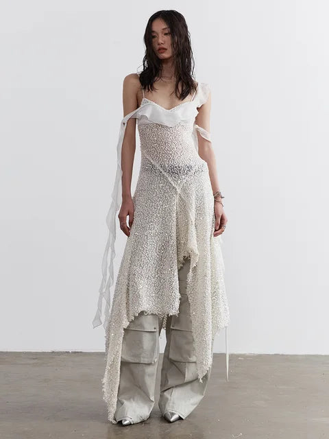Marigold Shadows Dresses Chelsea Ruffled Sequin Dress