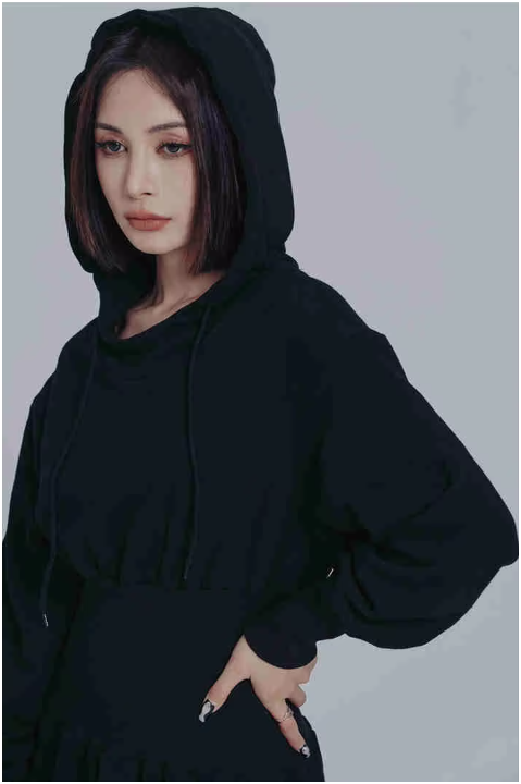 Marigold Shadows Dresses Egreeg Hooded Mini Dress