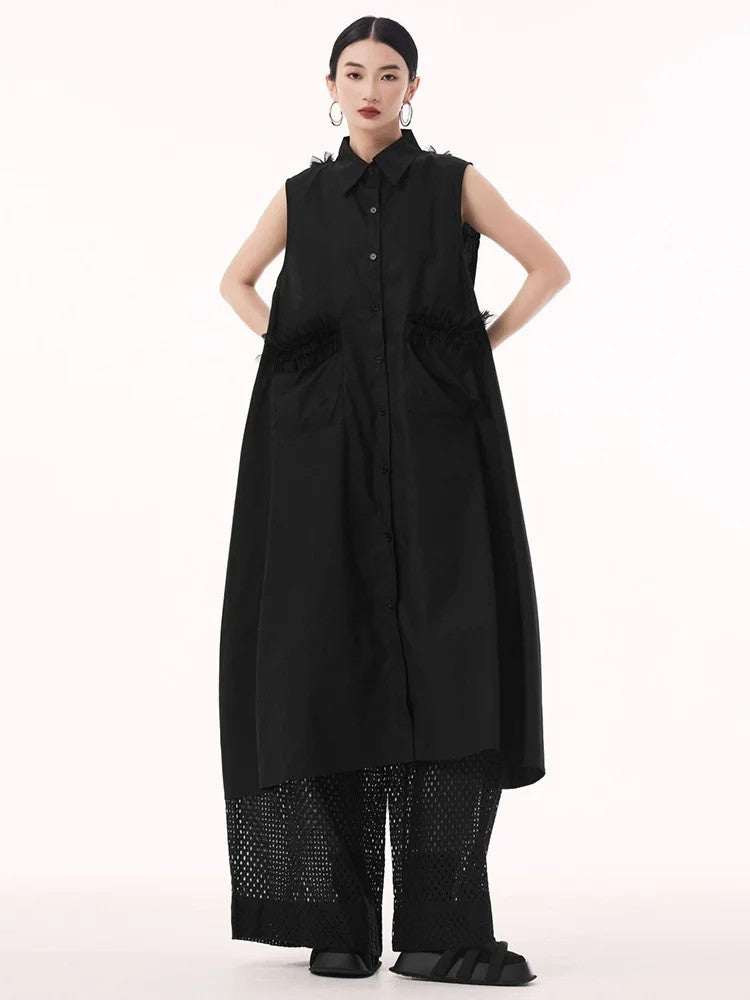 Marigold Shadows Dresses ** Jazzie Tulle Trim Tank Dress