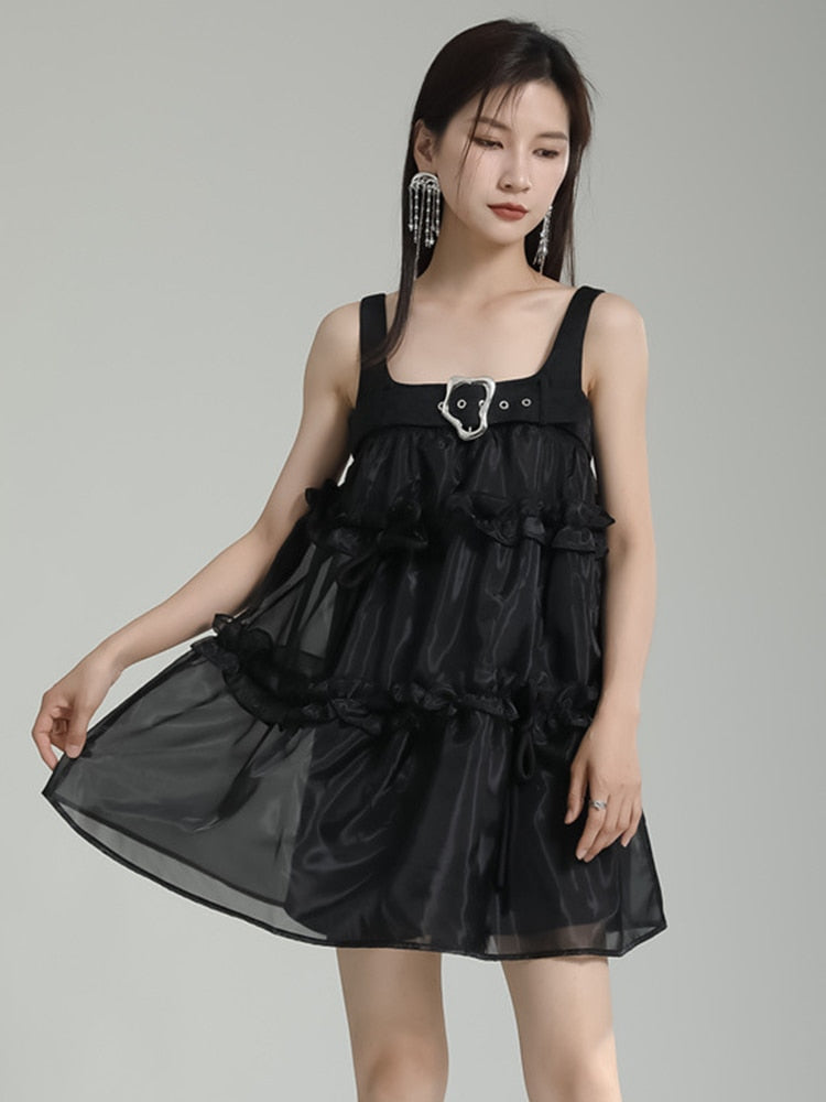 Marigold Shadows Dresses Lunoua Babydoll Dress