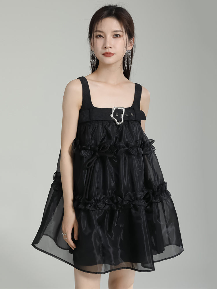 Marigold Shadows Dresses Lunoua Babydoll Dress