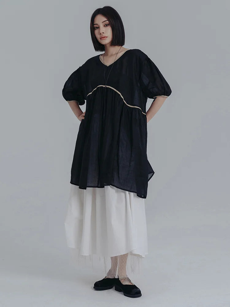 Marigold Shadows Dresses Misato Puff Sleeve Dress
