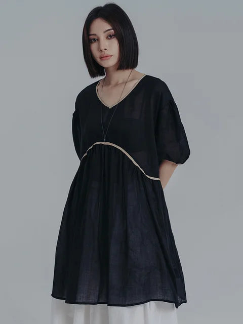 Marigold Shadows Dresses Misato Puff Sleeve Dress