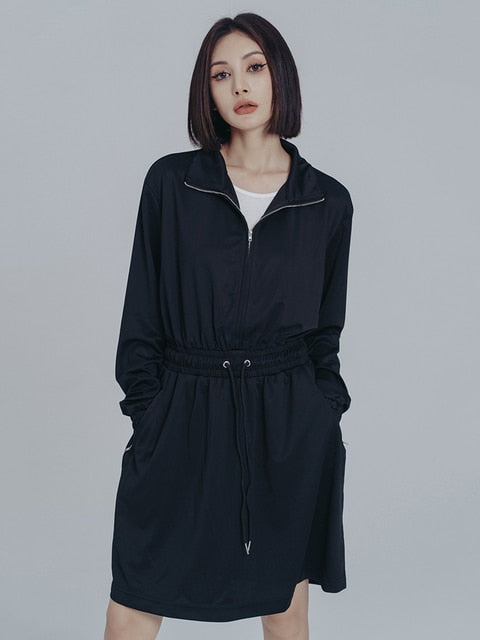 Marigold Shadows Dresses Mooni Drawstring Sweatshirt Dress