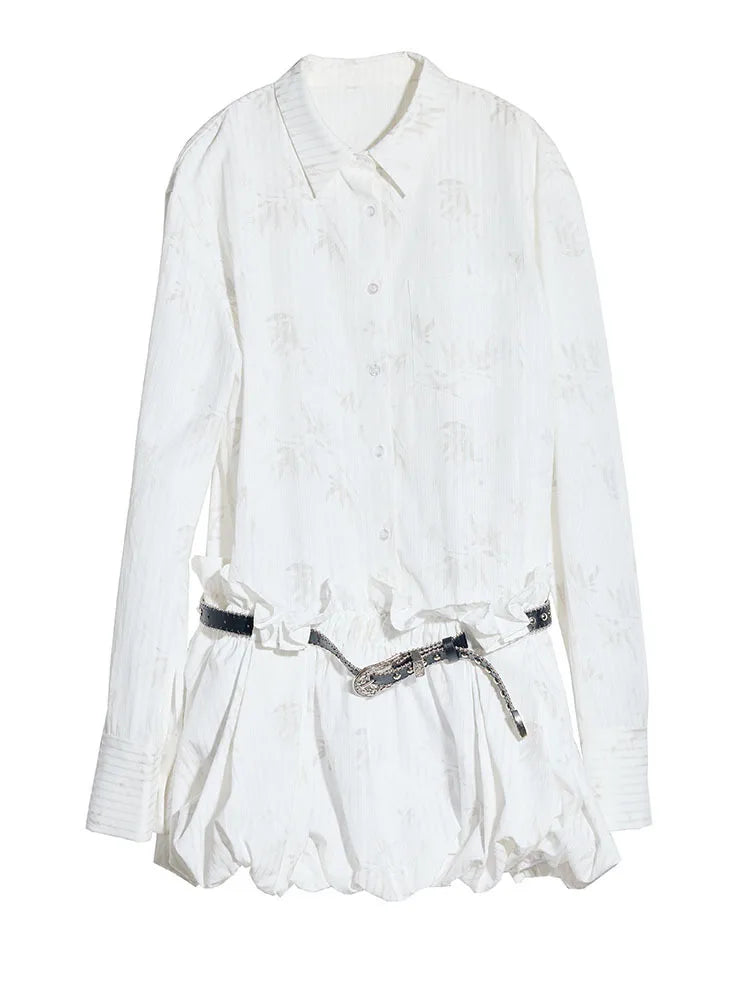 Marigold Shadows Dresses *** Peechu Button Up Puff Dress