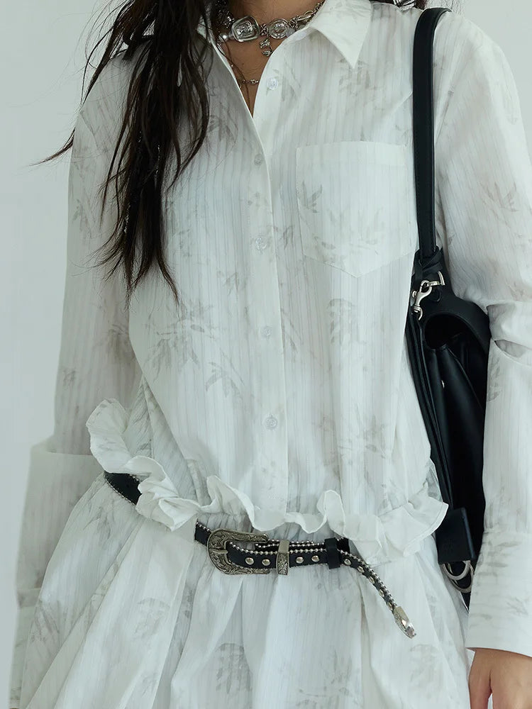 Marigold Shadows Dresses *** Peechu Button Up Puff Dress