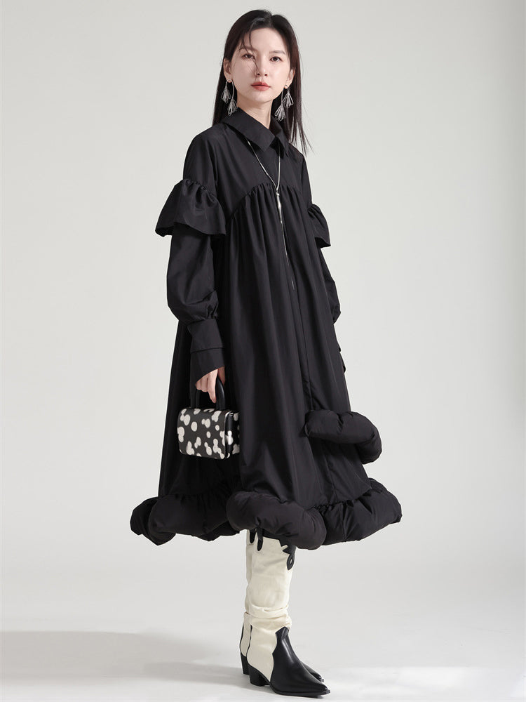 Marigold Shadows Dresses Plufey Long Sleeve Puff Dress - Black