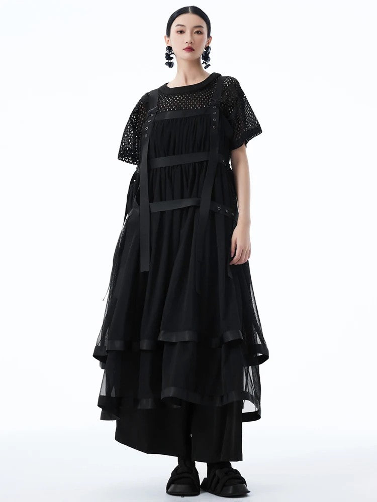 Marigold Shadows Dresses *** Sarigossion Sheer Layered Dress