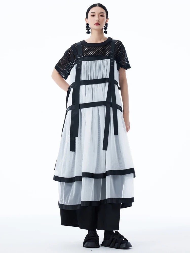 Marigold Shadows Dresses *** Sarigossion Sheer Layered Dress