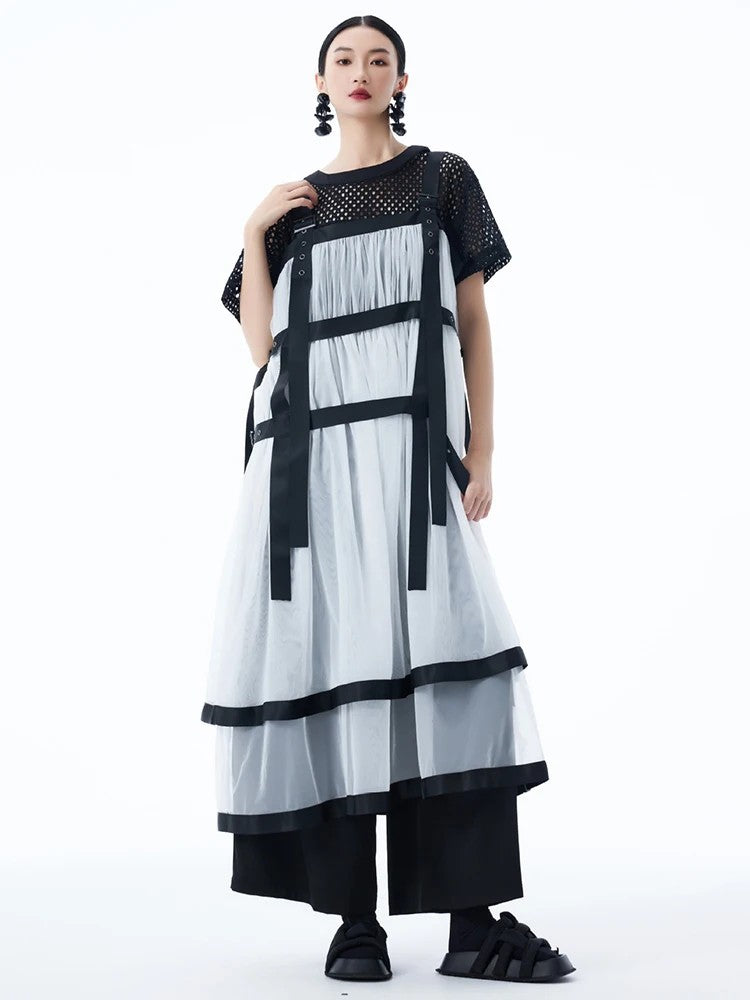 Marigold Shadows Dresses *** Sarigossion Sheer Layered Dress