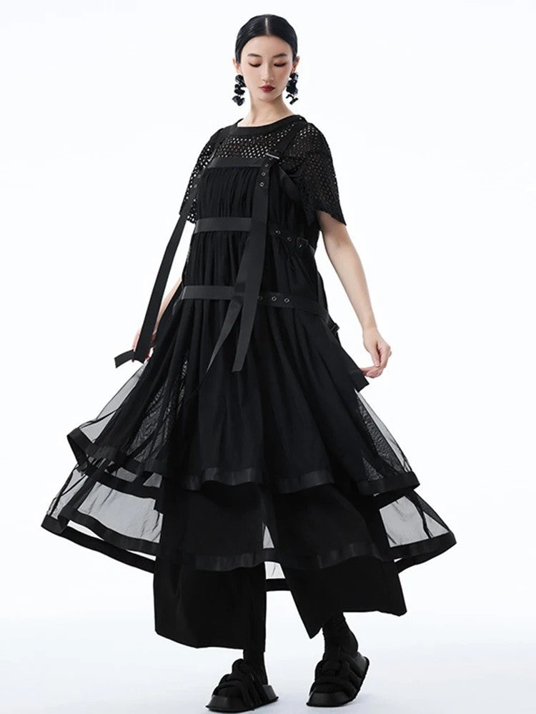 Marigold Shadows Dresses *** Sarigossion Sheer Layered Dress