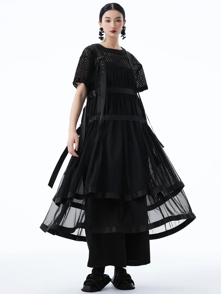 Marigold Shadows Dresses *** Sarigossion Sheer Layered Dress