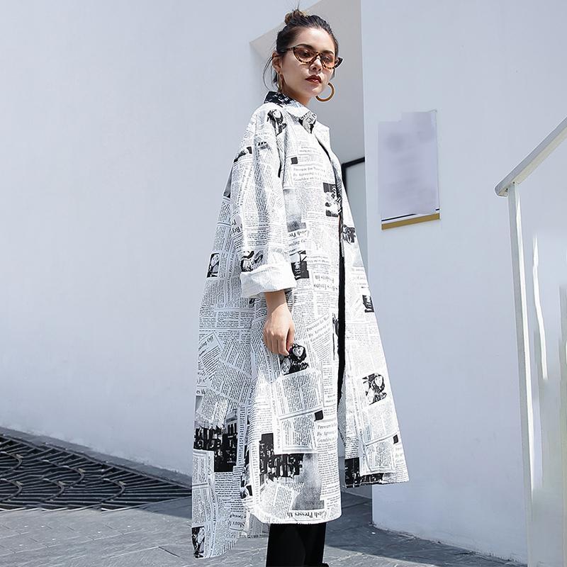Marigold Shadows Dresses Toriko Newspaper Print Shirt Dress