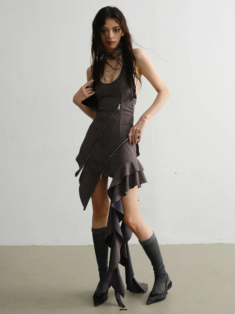 Marigold Shadows Dresses Zarga Zipper Dress