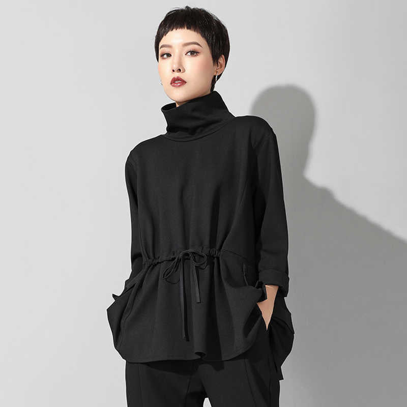 Marigold Shadows Hoodies & Sweatshirts Tsyua Drawstring Turtleneck Sweatshirt