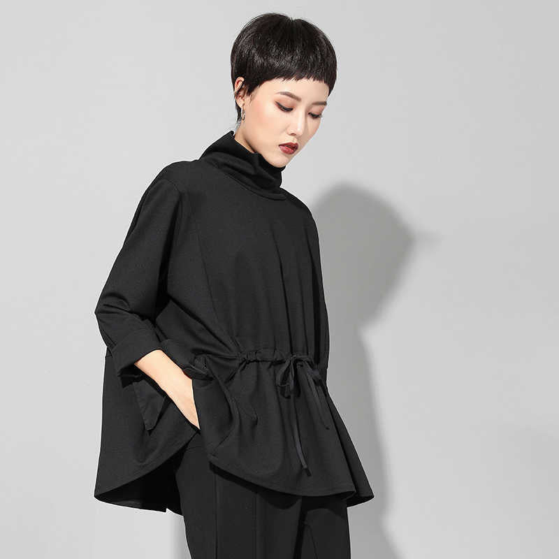 Marigold Shadows Hoodies & Sweatshirts Tsyua Drawstring Turtleneck Sweatshirt