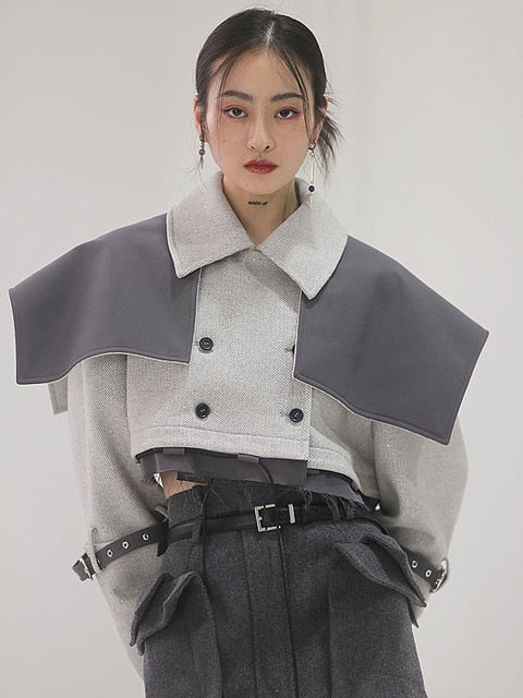 Marigold Shadows Jackets Choe Color Block Crop Jacket