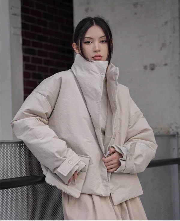 Marigold Shadows Jackets Eatan Puff Jacket - Sand