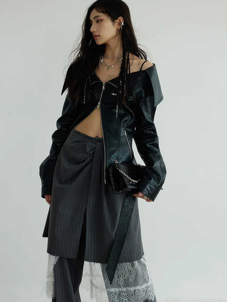 Marigold Shadows Jackets Haska Vegan Leather Jacket