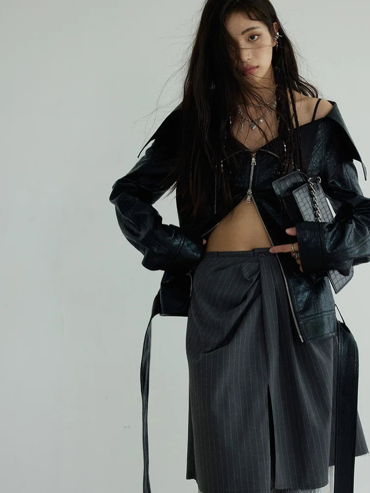 Marigold Shadows Jackets Haska Vegan Leather Jacket