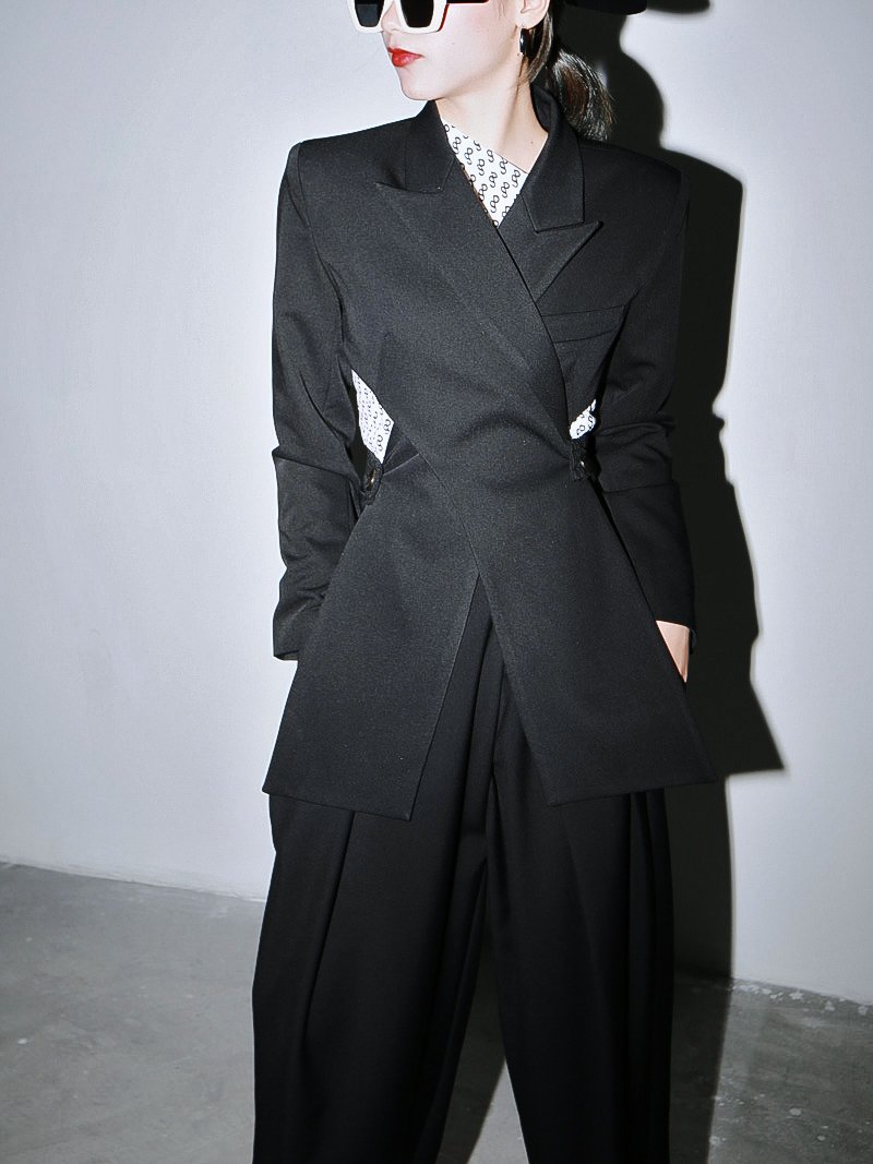 Marigold Shadows jackets Kaida Cross Split Long Sleeve Jacket