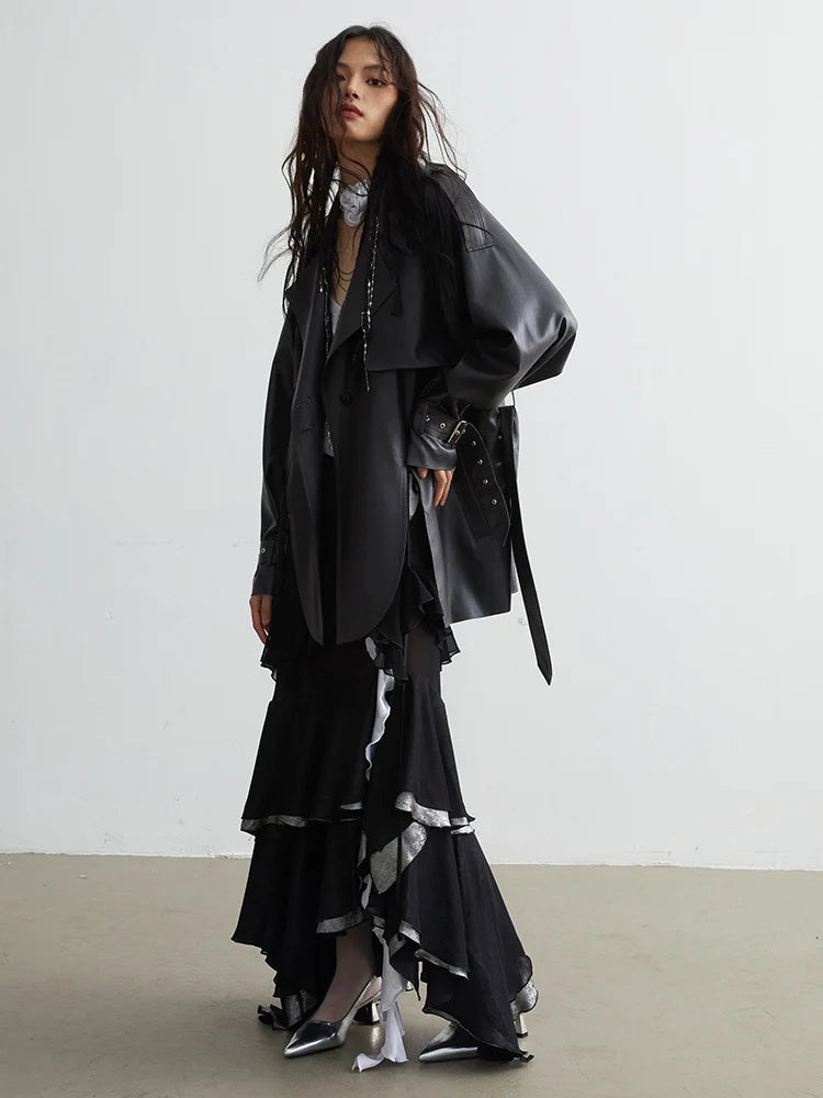 Marigold Shadows Jackets Piscada Vegan Leather Motorcycle Jacket