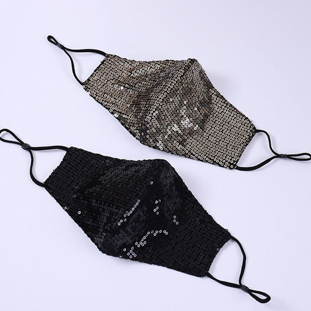 Marigold Shadows Masks Hachiro Sequin Face Mask - Gold