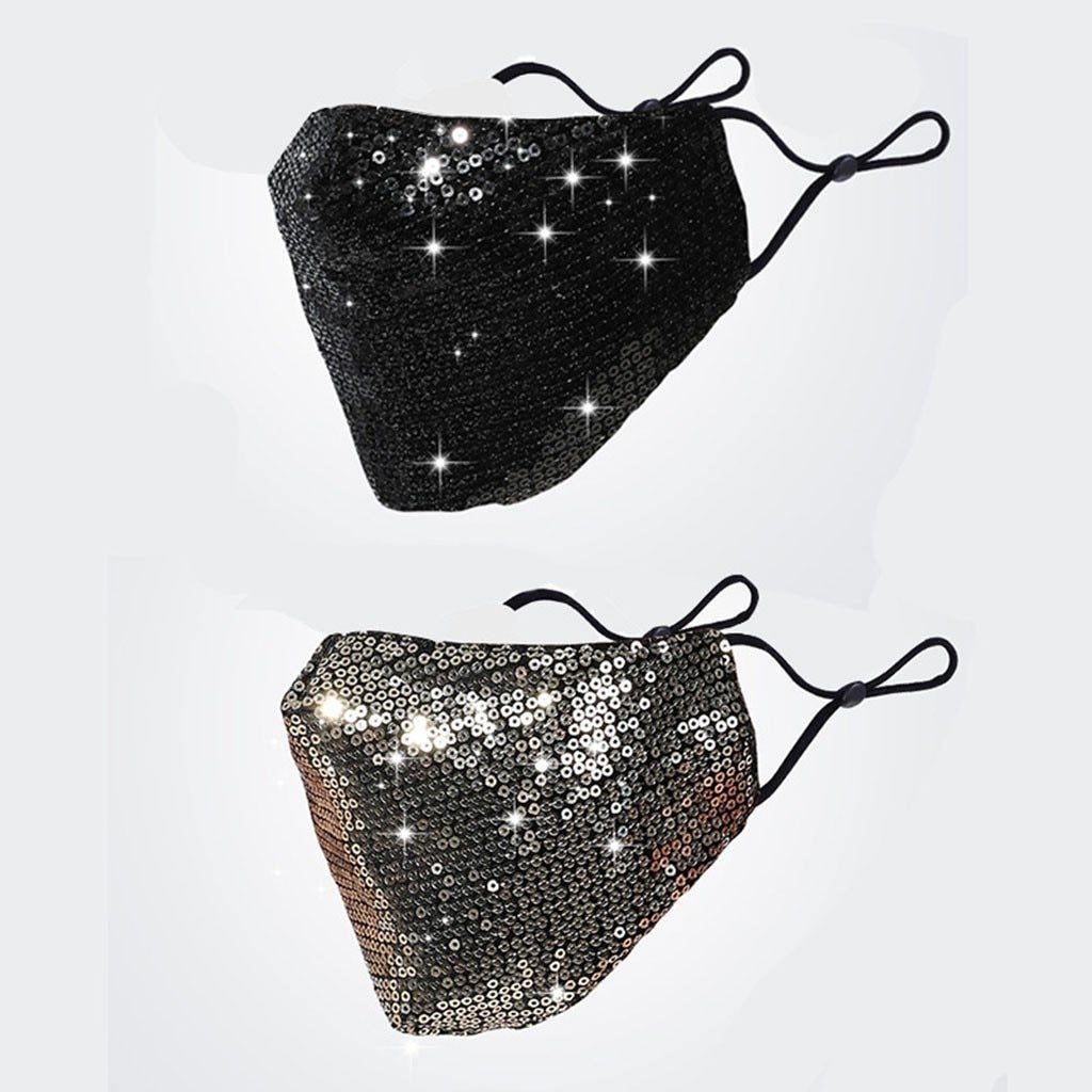Marigold Shadows Masks Hachiro Sequin Face Mask - Gold