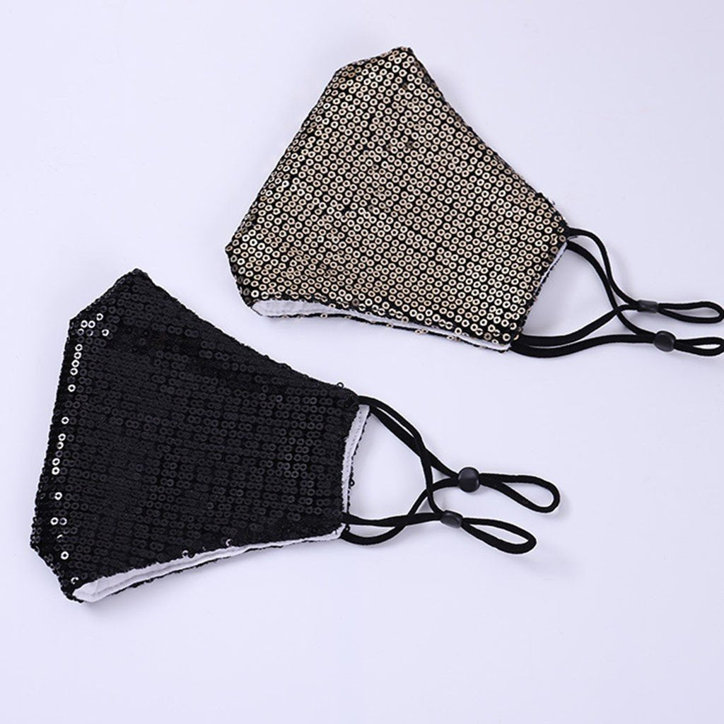 Marigold Shadows Masks Hachiro Sequin Face Mask - Gold